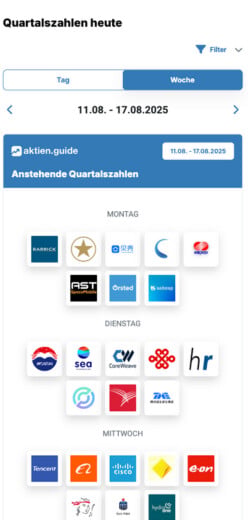 Finde einfach die nächsten Quartalszahlen im Quartalszahlen-Kalender.