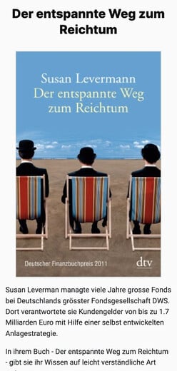 Buch zur Levermann-Strategie: Der entspannte Weg zum Reichtum