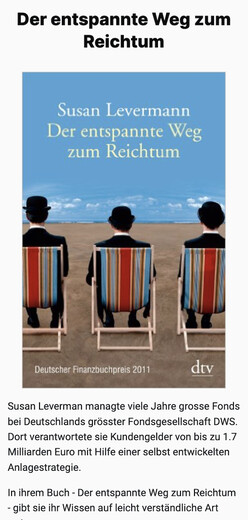 Buch zur Levermann-Strategie: Der entspannte Weg zum Reichtum