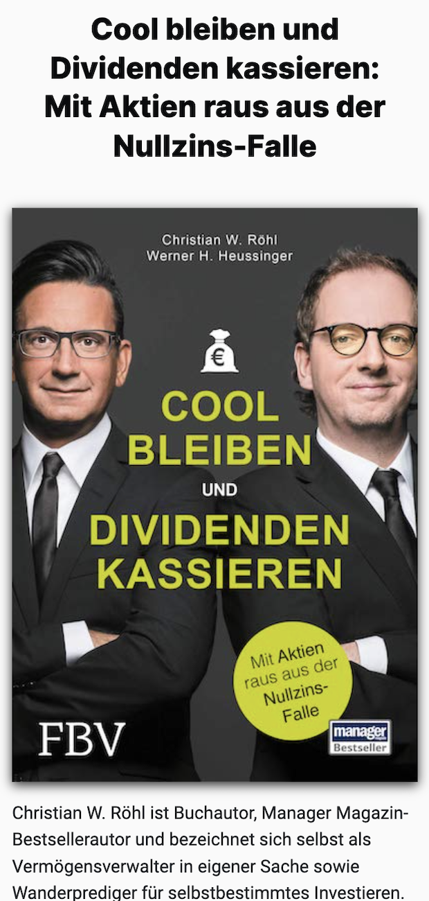 Buch zur Dividenden-Strategie: Cool bleiben und Dividenden kassieren