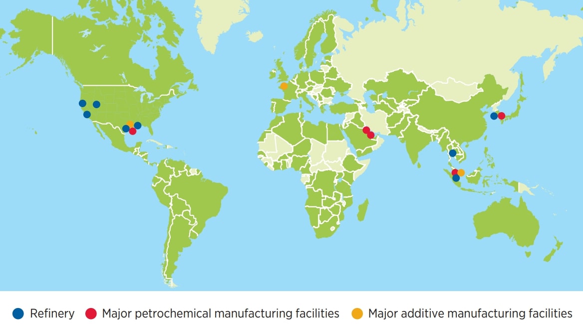 Chevron globale Produktionsstätten Downstream